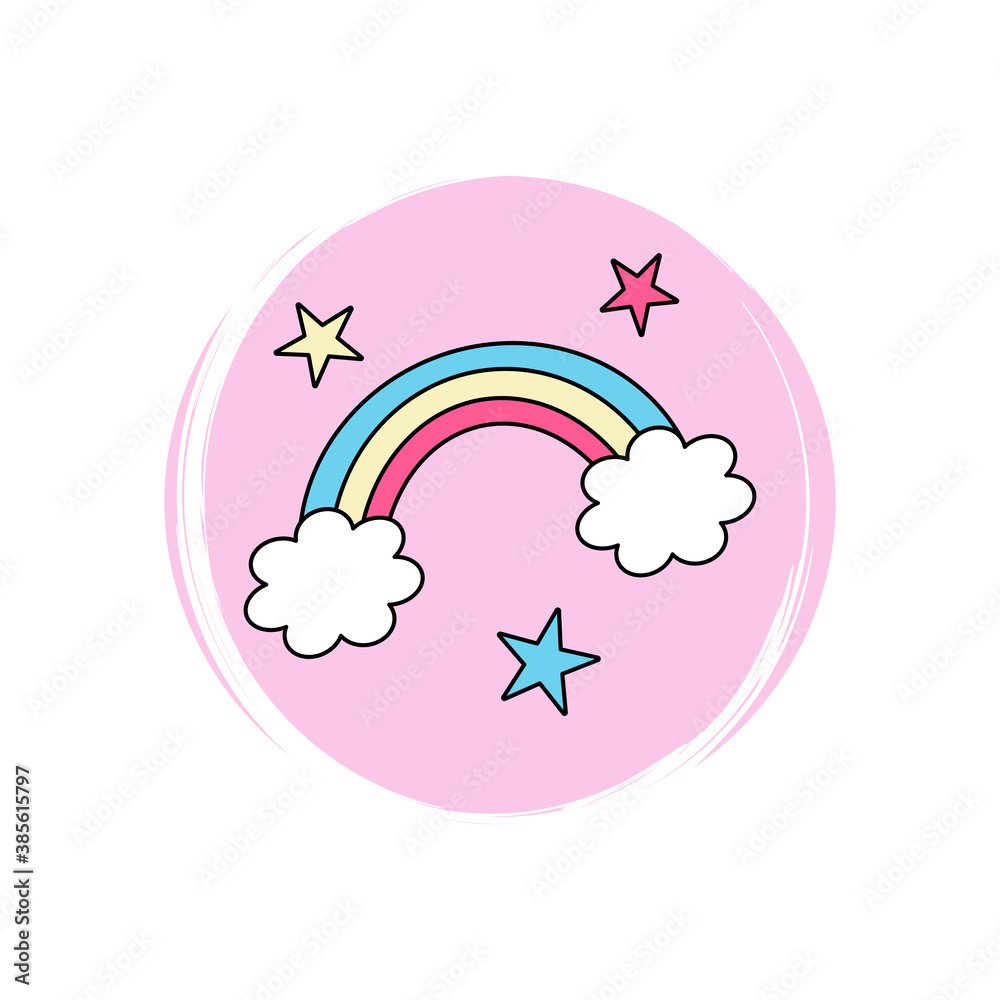 Cute patches icons in circle design Royalty Free Vector