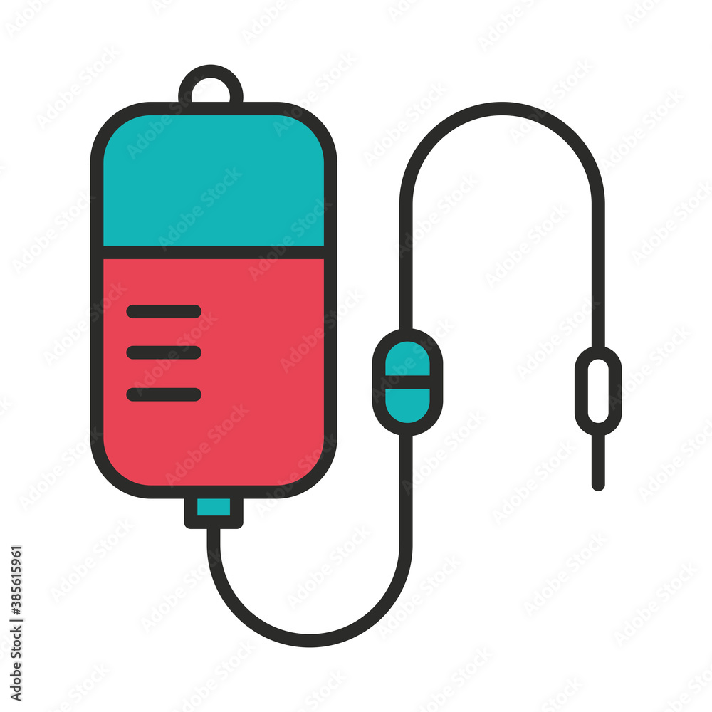 vaccine research science iv stand with blood line and fill icon vaccine research science iv stand with blood line and fill icon