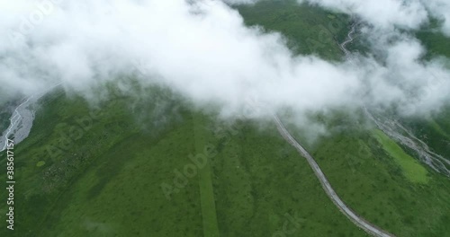 Mountains, rivers and clouds photo