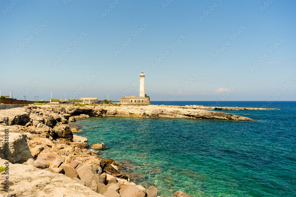 Panoramic Sights of  The Santa Croce Lighthouse in Augusta, Province of Syracuse,Sicily - Italy.