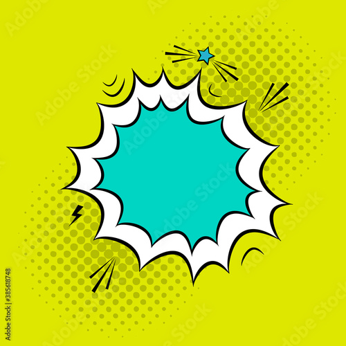 Vector colorful comic book background with blank white speech bubbles, halftone in pop art comics style