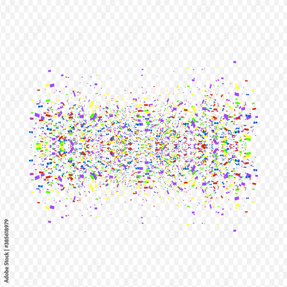 Vector confetti. Festive illustration. Party popper isolated on white background. Colorful confetti on a beautiful background. Celebration and party.