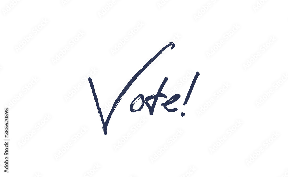 Vote! lettering text design. 2020 presidential campaign in the United States. Vote! lettering text design. 2020 presidential campaign in the United States.