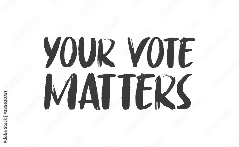Your vote matters lettering style text design. USA 2020 presidential election. Your vote matters lettering style text design. USA 2020 presidential election.