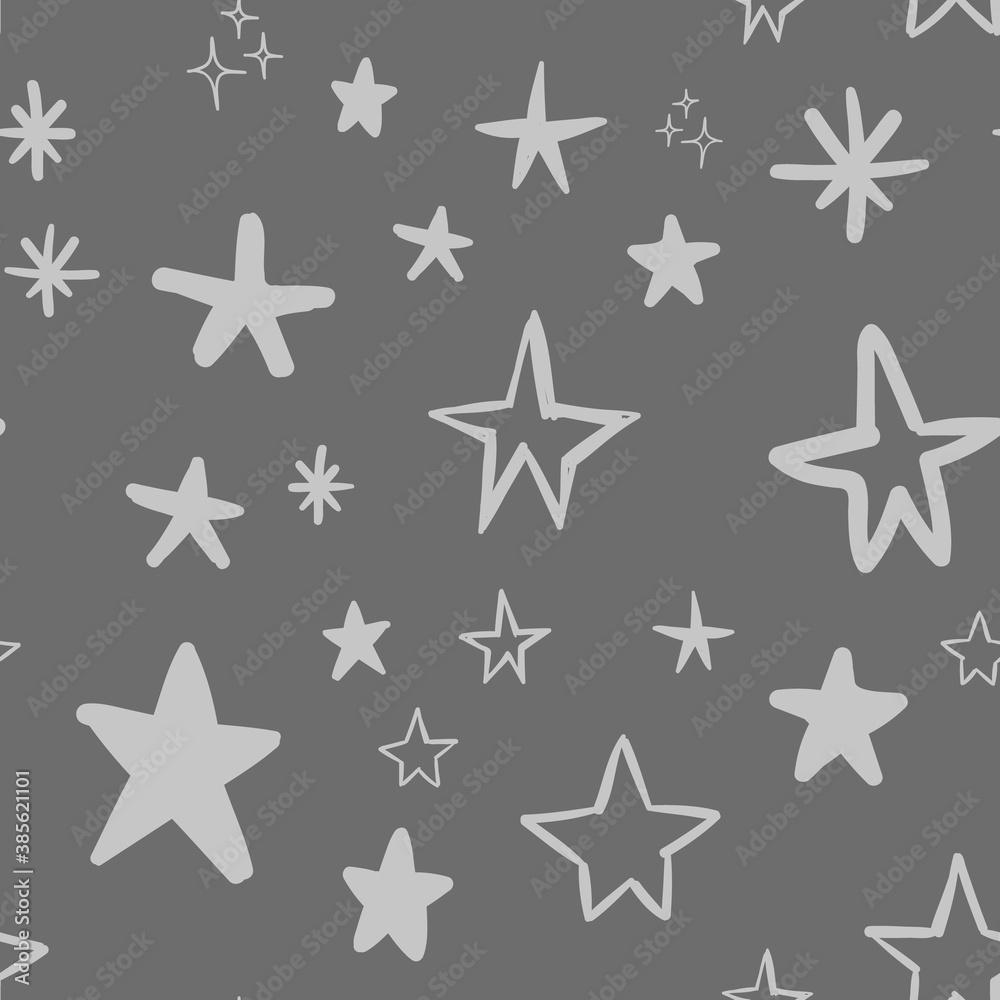Hand drawn stars seamless pattern. Background texture. Hand drawn stars seamless pattern. Background texture.