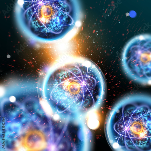 Atomic Particle 3D Illustration