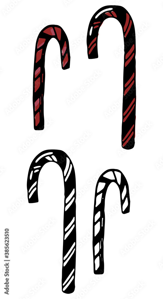 Candy cane sketch icon: Graphic #64163001