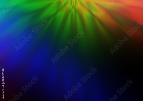 Dark Multicolor, Rainbow vector bokeh template.
