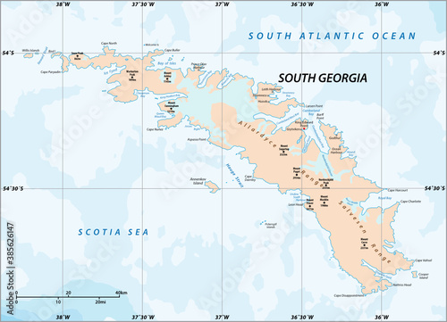 South Georgia Island Map  United Kingdom