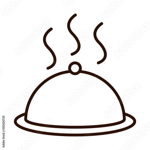 dinner platter food catering line icon style