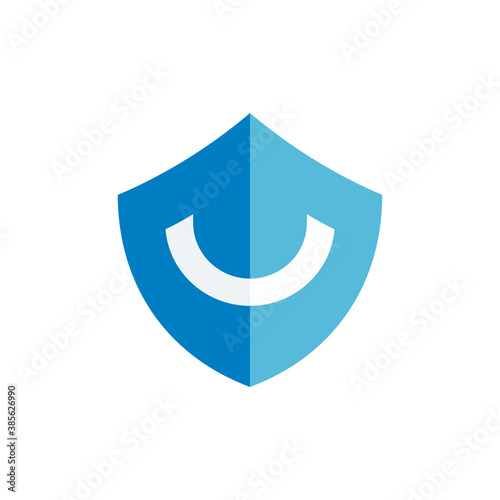 Smile shield protection logo illustration, armor for defense