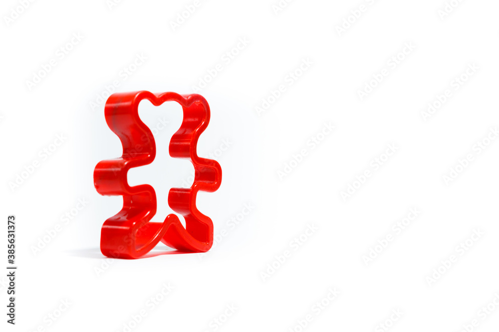 Plastic form for baking on white background. Isolated. Plastic bear form. Plastic form for baking on white background. Isolated. Plastic bear form.