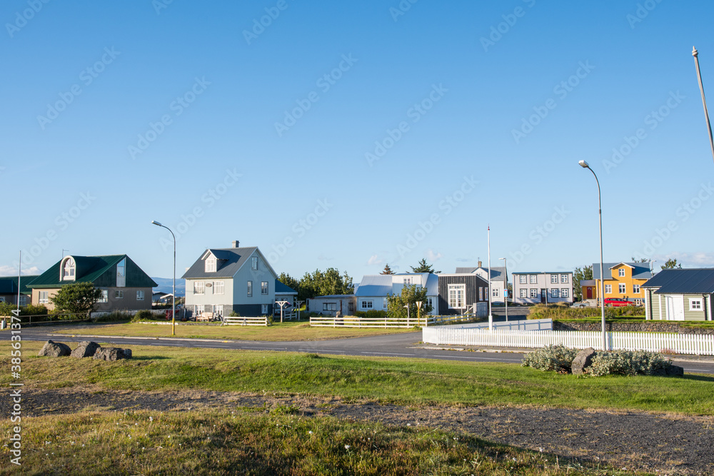 Village of Eyrarbakki on the coast of Iceland Village of Eyrarbakki on the coast of Iceland