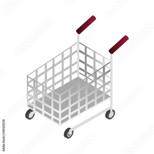 online shopping, market purchasing cart isometric