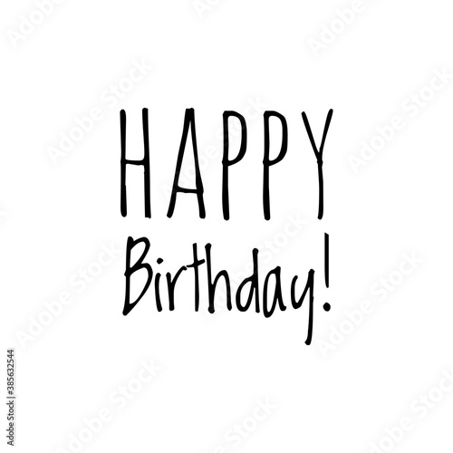 Happy Birthday Word Illustration Lettering