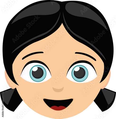 Vector illustration of the face of a baby with blue eyes