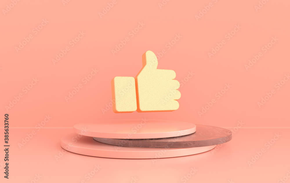 Like icon 3d rendering. Social media notification. Social network symbol. Hand, big finger up background. I like it! Like icon 3d rendering. Social media notification. Social network symbol. Hand, big finger up background. I like it!