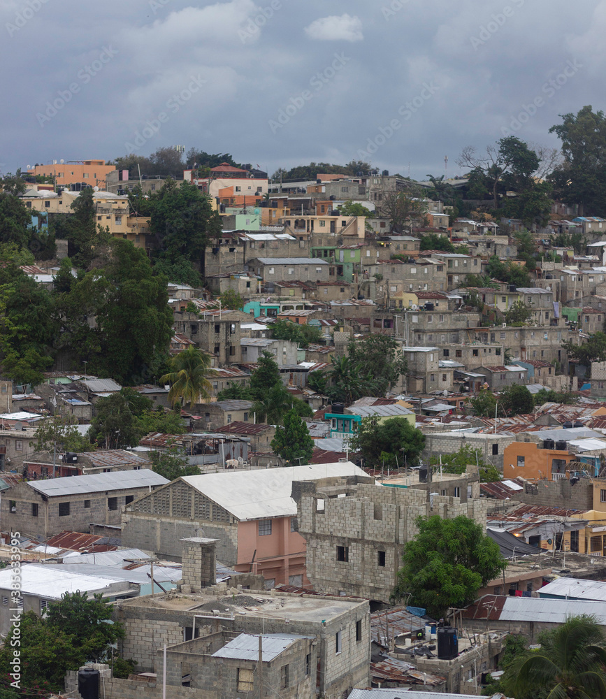 Pequeña favela en Santo Domingo, Republica Dominicana.