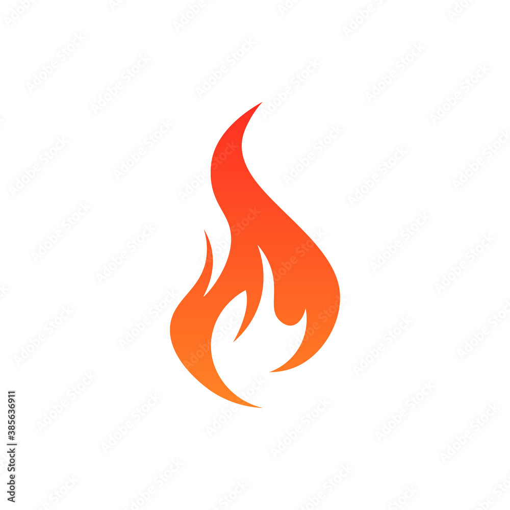 Simple vector flame icon in flat style Simple vector flame icon in flat style