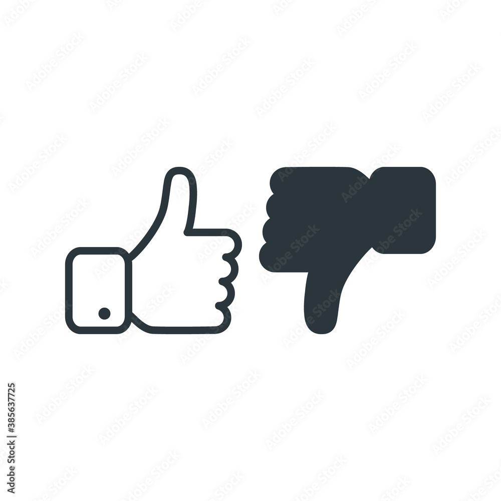 Thumb up and thumb down symbol for website design, mobile application, ui Thumb up and thumb down symbol for website design, mobile application, ui