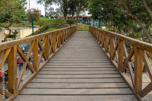 wooden path of a bridge