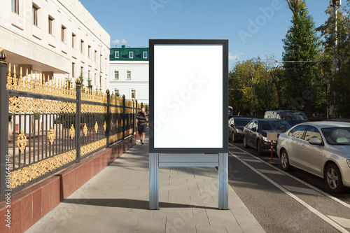 Advertising billboard stand mock up on the street.