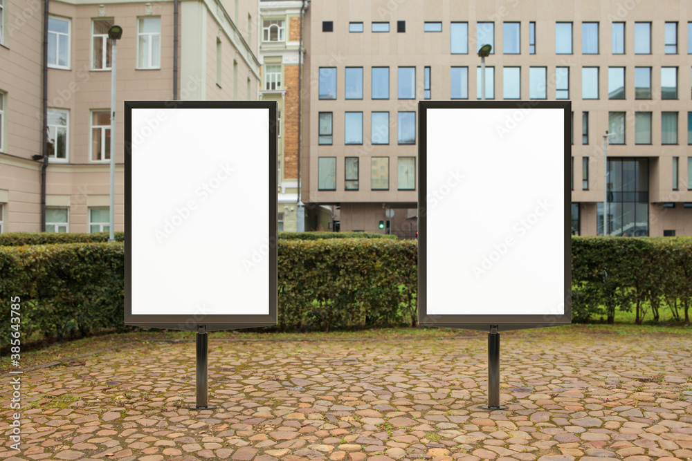 Advertising billboard stand mock up on the street. Advertising billboard stand mock up on the street.