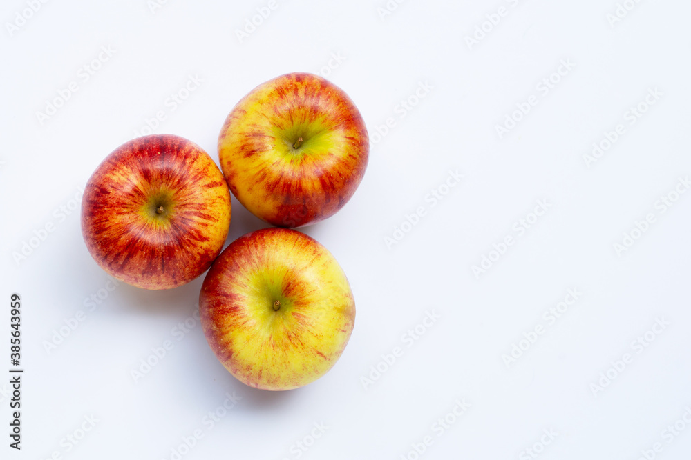 Fresh apples on white background. Top view Fresh apples on white background. Top view