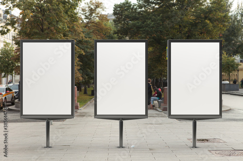 Advertising billboard stand mock up on the street.