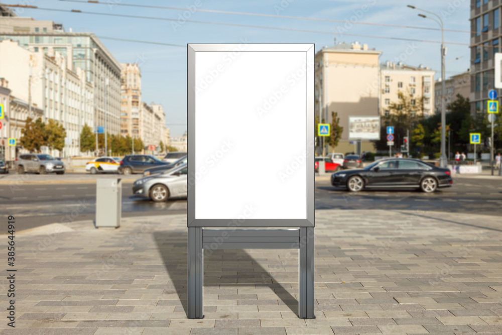Advertising billboard stand mock up on the street. Advertising billboard stand mock up on the street.