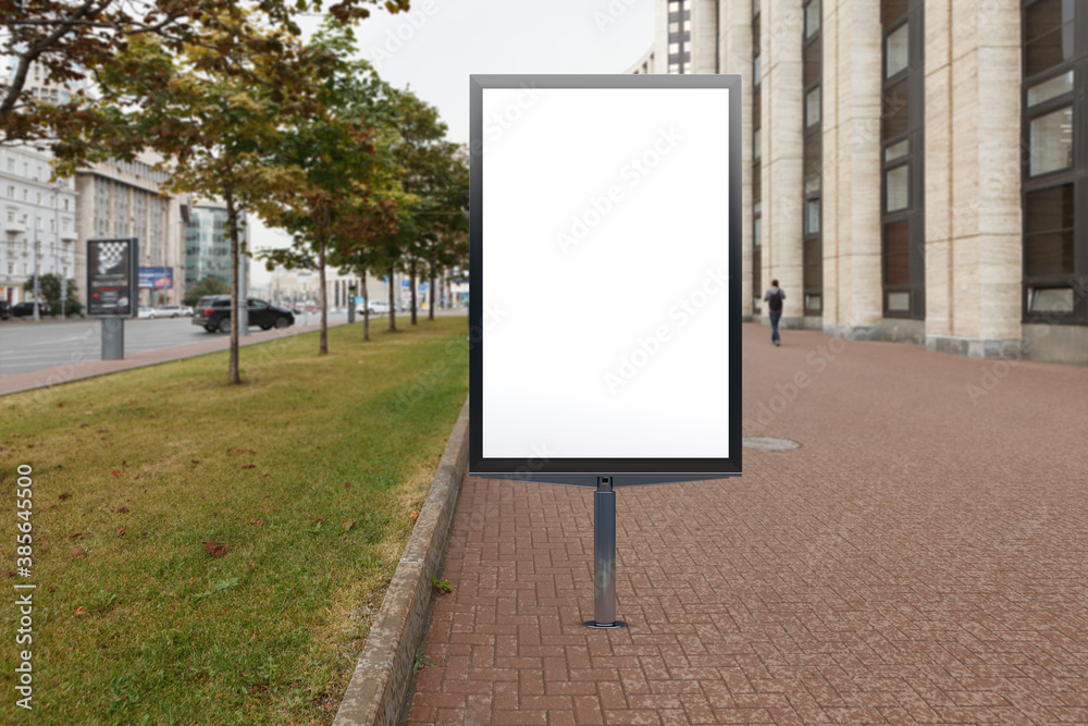 Advertising billboard stand mock up on the street. Advertising billboard stand mock up on the street.