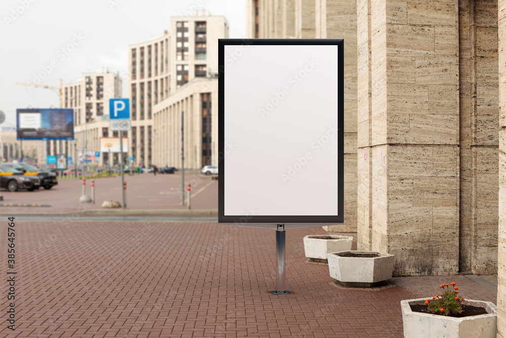 Advertising billboard stand mock up on the street. Advertising billboard stand mock up on the street.