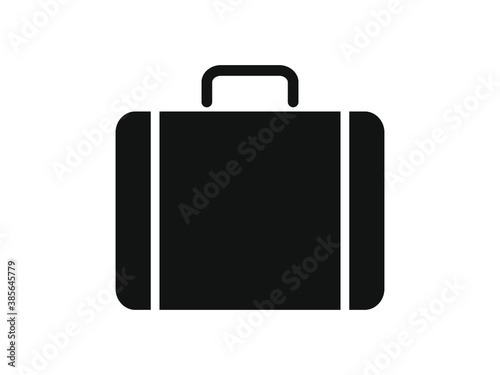 black suitcase isolated on white