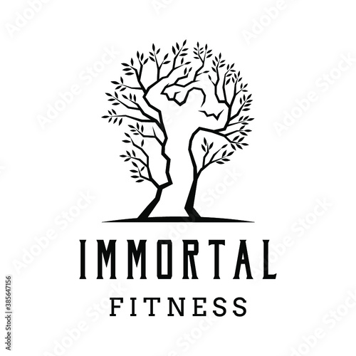 Tree Fitness Logo Vector