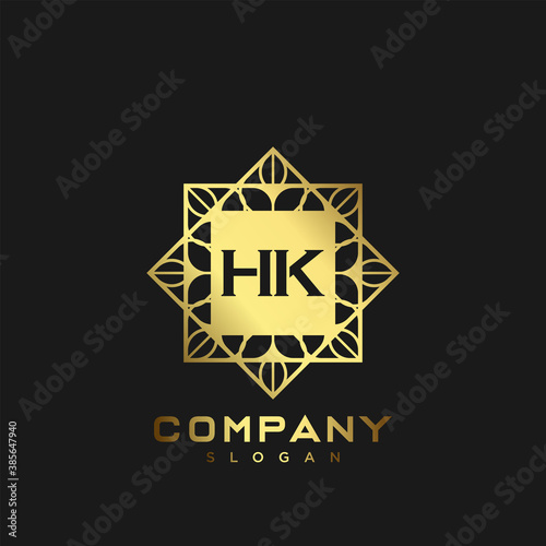 HK Premium monogram letter initials logo. minimalist symbol icon vector design. Luxury logotype Template.