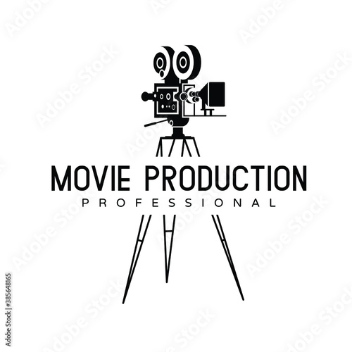 Classic Movie Camera Logo Vector