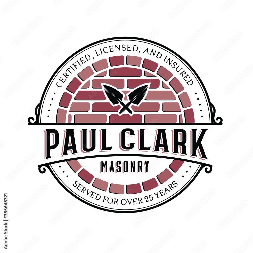 Fototapeta premium Masonry Classic Logo Vector