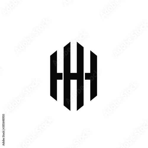 hh monogram initial logo vector flat illustration isolated design white background