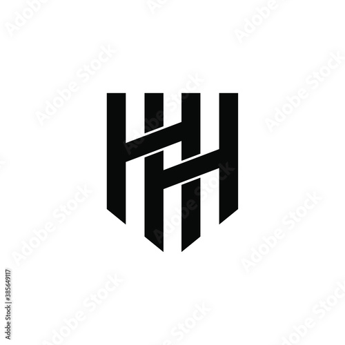 hh monogram initial logo vector flat illustration isolated design white background