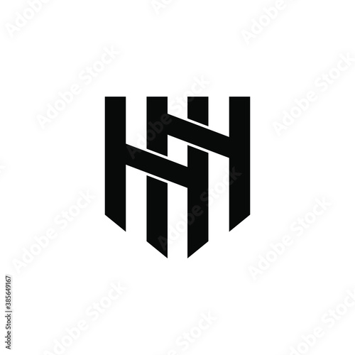 hh monogram initial logo vector flat illustration isolated design white background