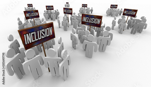 Billede på lærred Inclusion Welcome People Groups Employees Teams Participate Diversity 3d Illustr