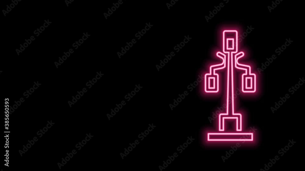 Glowing neon line Street light system icon isolated on black background. 4K Video motion graphic animation Glowing neon line Street light system icon isolated on black background. 4K Video motion graphic animation
