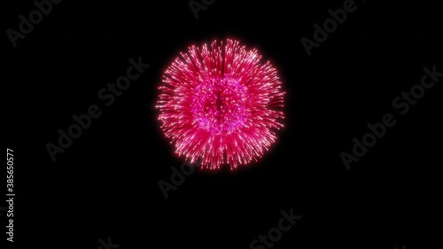 花火エフェクト動画素材。大きな打ち上げ花火。組み合わせて使えるお得な4点セット。Part.1