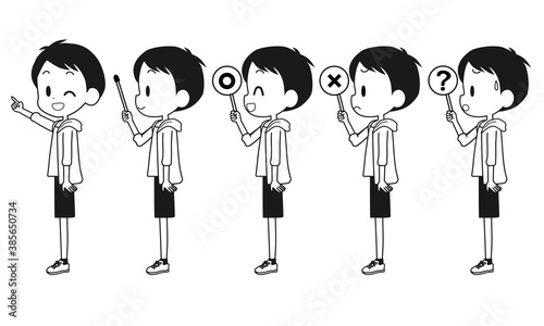 ポインターなどを持つ男の子