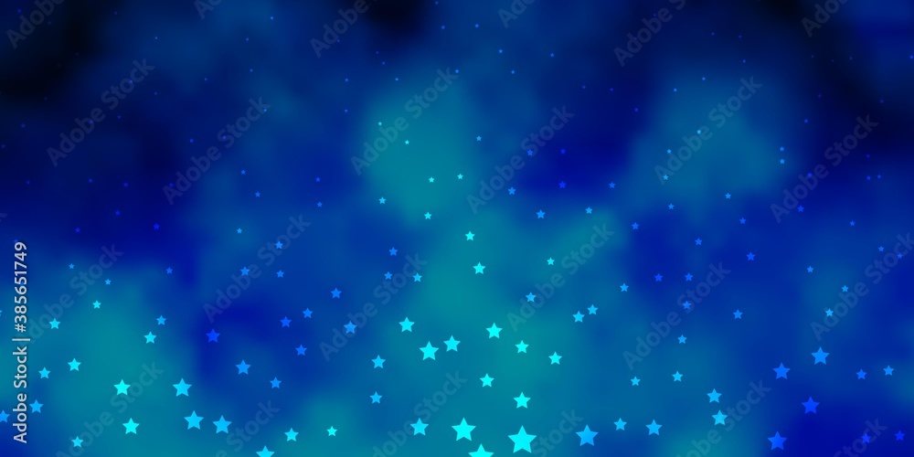 Dark BLUE vector template with neon stars. Dark BLUE vector template with neon stars.