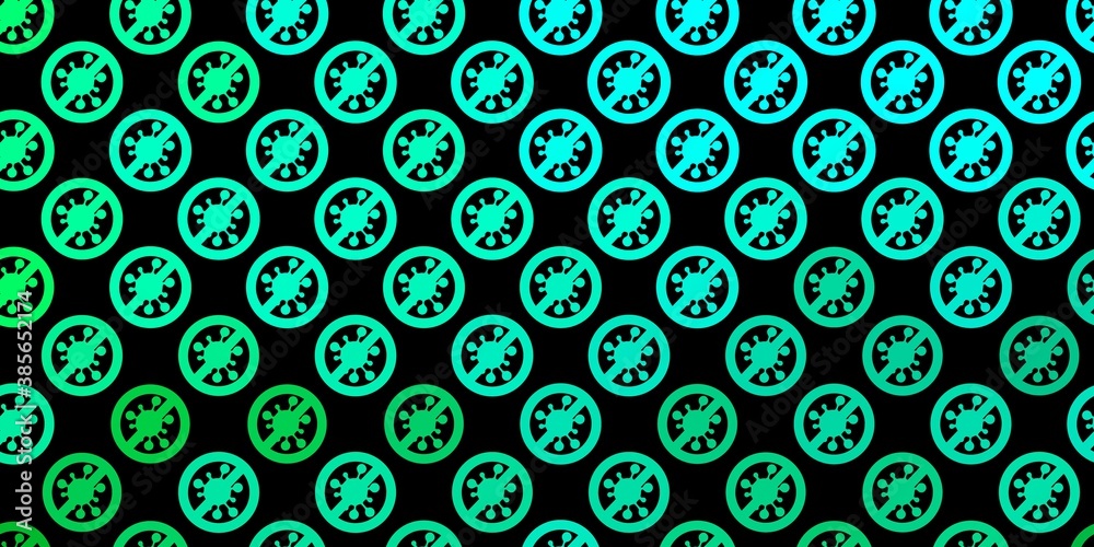Dark Green vector pattern with coronavirus elements.
