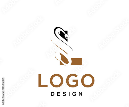 Letter l food drink logo design template