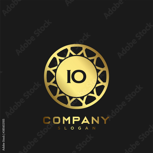 IO Premium monogram letter initials logo. minimalist symbol icon vector design. Luxury logotype Template.