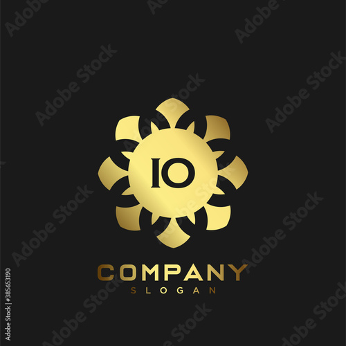 IO Premium monogram letter initials logo. minimalist symbol icon vector design. Luxury logotype Template.