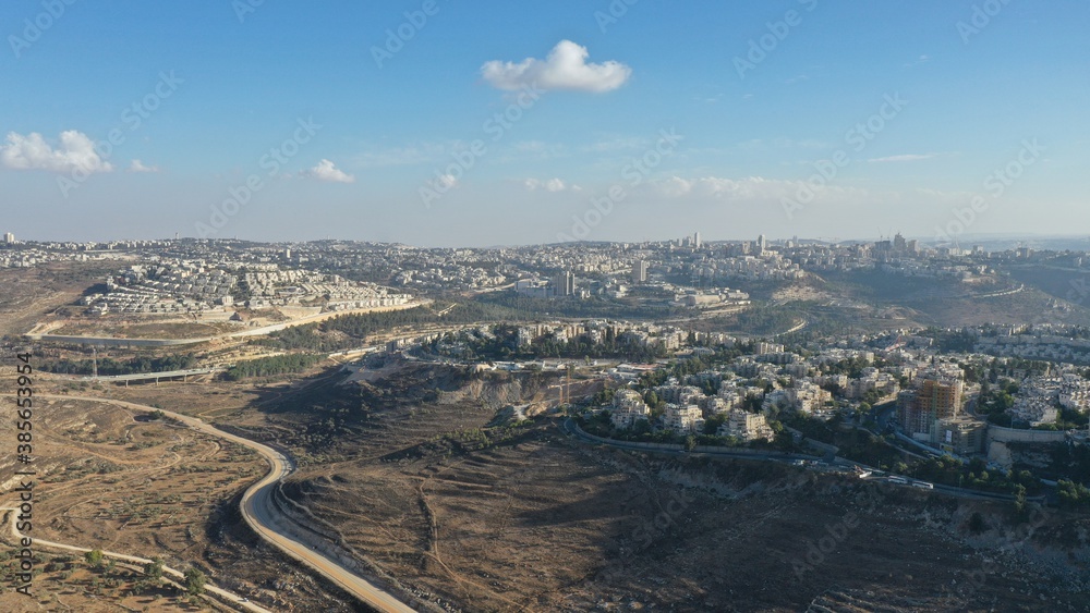 Jerusalem City landscape aerial view
Ramot alon and ramat shlomo orthodox neighborhood
